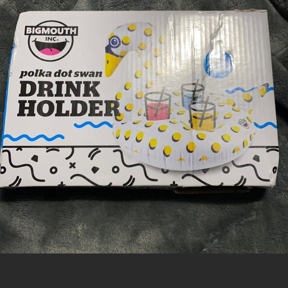 Polka dot Swan Pool float drink holders big mouth inc new